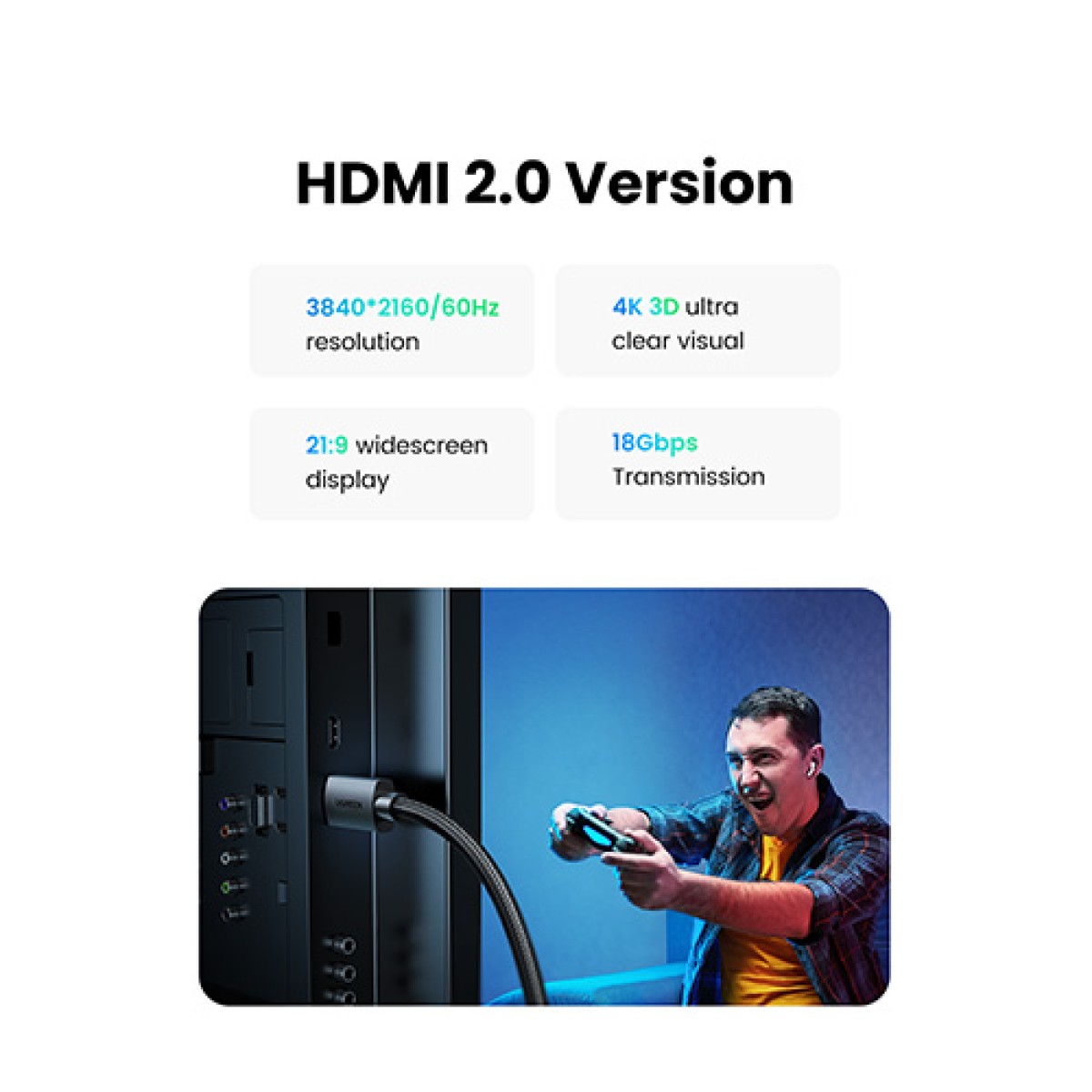UGREEN HD119 (40102) 4K HDMI Cable Male to Male Braided Price in BD