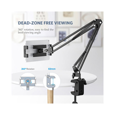 image of Ugreen LP142 (50394) Universal Holder with Folding Long Arm - Black with Spec and Price in BDT