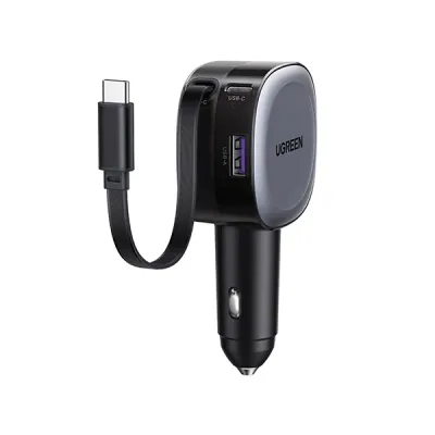 UGREEN EC601 (55653) 75W Fast Car Charger with Retractable Cable image of UGREEN EC601 (55653) 75W Fast Car Charger with Retractable Cable with Spec and Price in BDT