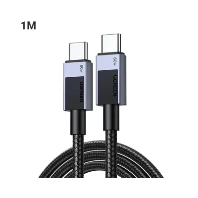 UGREEN L524 (55765) 3A USB-C to USB-C PD Fast Charging Braided Cable - 1M image of UGREEN L524 (55765) 3A USB-C to USB-C PD Fast Charging Braided Cable - 1M with Spec and Price in BDT