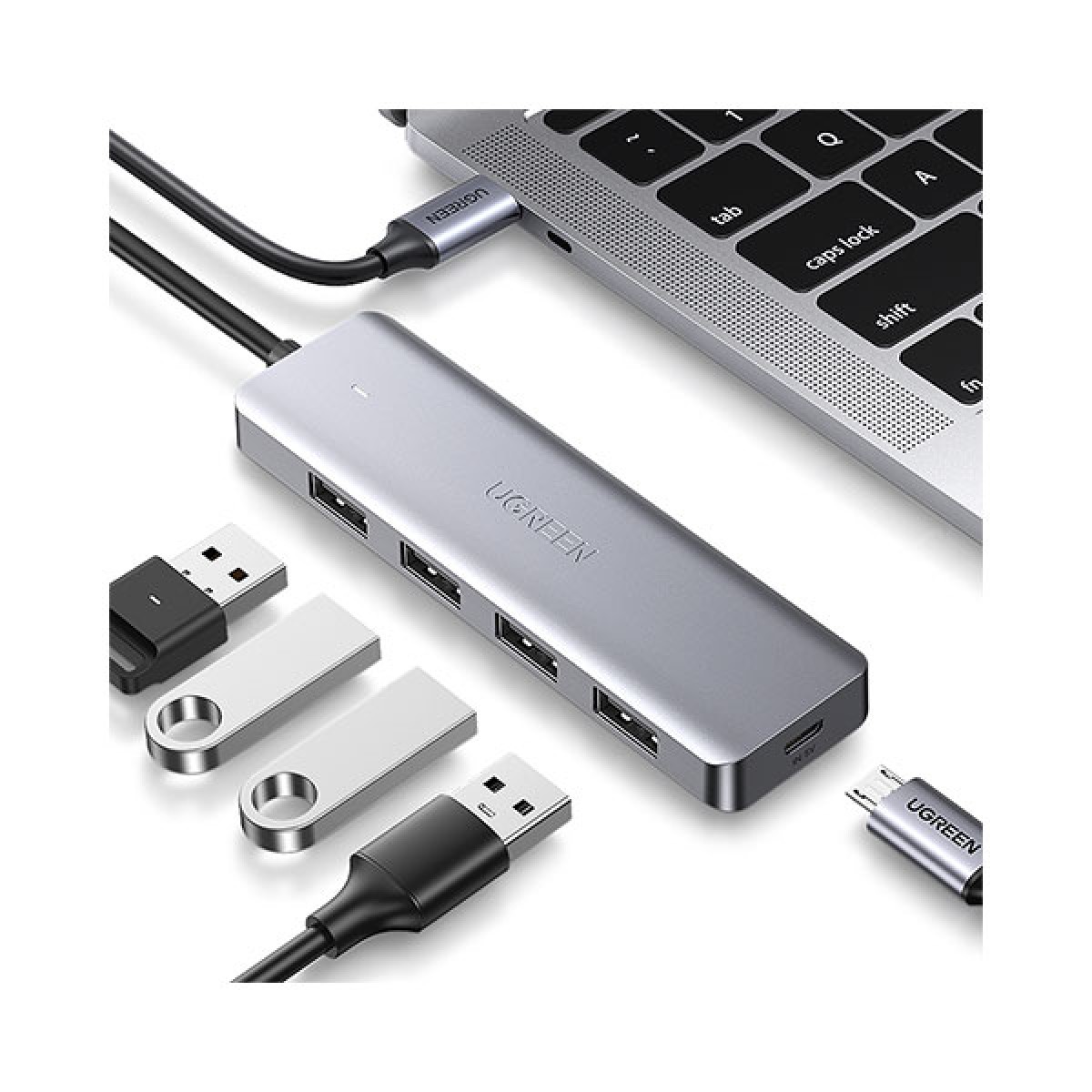 UGREEN CM219 (70336) 4-Port USB3.0 Hub with USB-C Power Supply