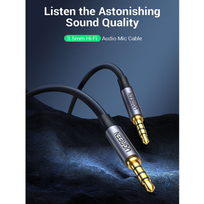 Ugreen AV183 (90788) 3.5mm 4-Pole Male to Male Audio Cable image of Ugreen AV183 (90788) 3.5mm 4-Pole Male to Male Audio Cable with Spec and Price in BDT
