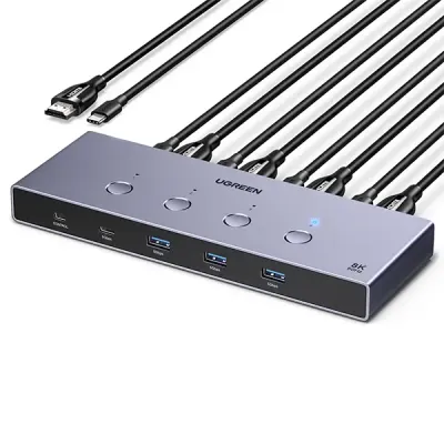 image of UGREEN AK701 (55397) 4 In 1 Out HDMI KVM Switch with Spec and Price in BDT