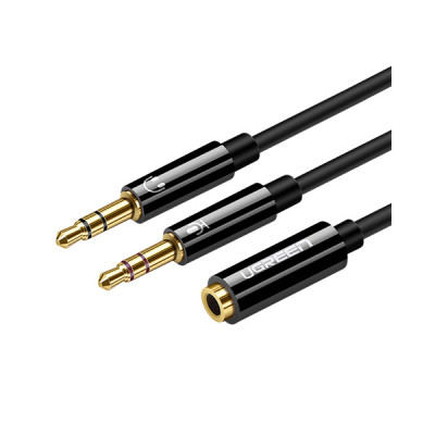 image of UGREEN AV140 (20898) 3.5mm to 2 Audio Cable - Black with Spec and Price in BDT