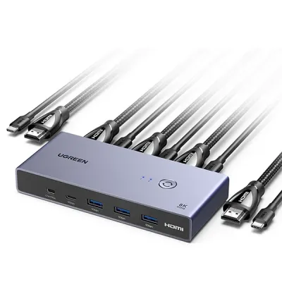 image of UGREEN CM692 (25961) 2 In 1 Out 8K HDMI KVM Switch with Spec and Price in BDT