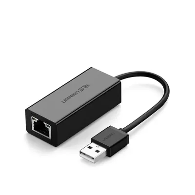 image of UGREEN CR110 (20254) USB 2.0 10/100Mbps Ethernet Adapter - Black with Spec and Price in BDT