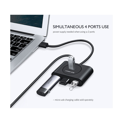 image of UGREEN CR113 (20291) 4-in-1 USB 3.0 Hub - 1M with Spec and Price in BDT
