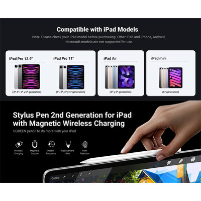 UGREEN LP653 (15910) Smart Stylus Pen for iPad image of UGREEN LP653 (15910) Smart Stylus Pen for iPad with Spec and Price in BDT