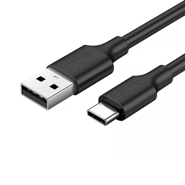 image of UGREEN 60118 USB-A 2.0 to USB-C Cable Nickel Plating 2m (Black) #US287 with Spec and Price in BDT