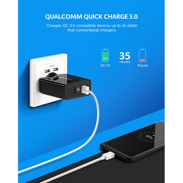 image of UGREEN CD161 (10216) Dual USB-A QC 3.0 36W Charger with Spec and Price in BDT