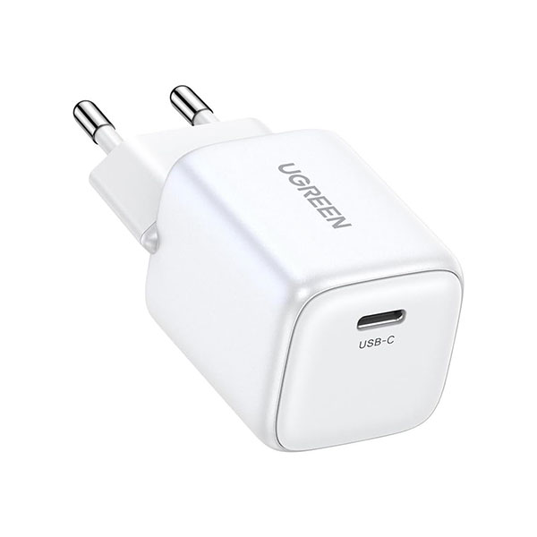 image of UGREEN CD318 (15324) NEXODE mini-USB-C 20W GAN Fast Charger - White with Spec and Price in BDT