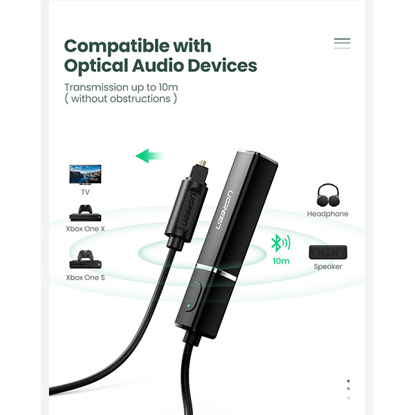 image of UGREEN CM150 (50213) Bluetooth 5.0 Transmitter Audio Adapter with Spec and Price in BDT