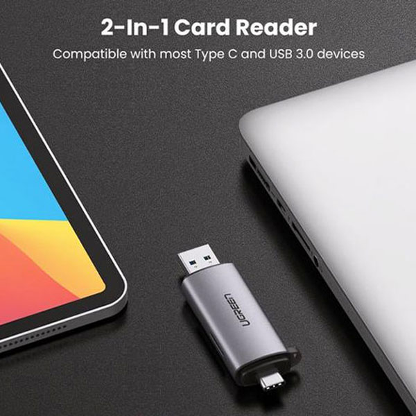 image of UGREEN CM185 (50706) 2-in-1 USB C OTG Card Reader with Spec and Price in BDT