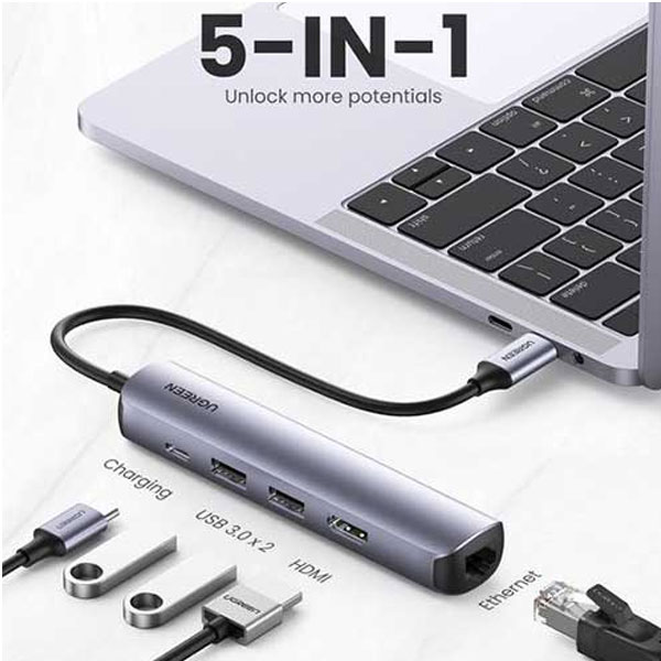 image of UGREEN CM418 (10919) Ultra Slim 5-in-1 USB C Hub with Spec and Price in BDT