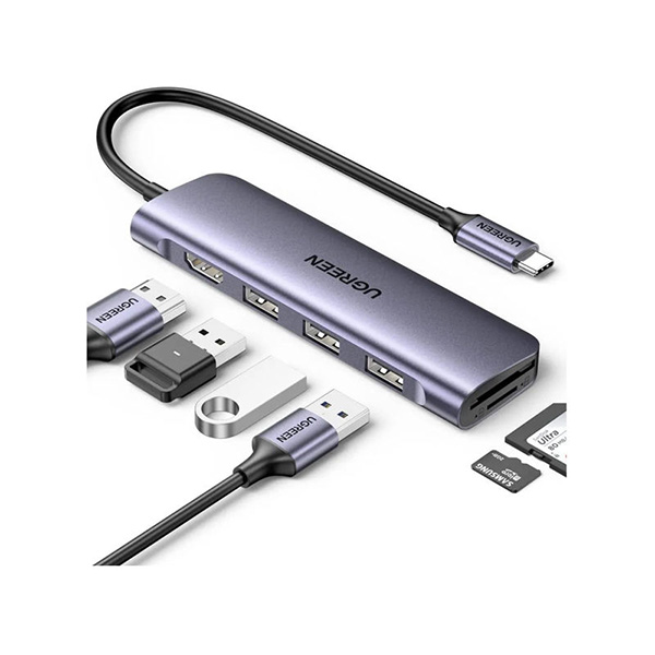 image of UGREEN CM511 (20956A) 6-in-1 USB-C TO USB Multifunction Hub with Spec and Price in BDT