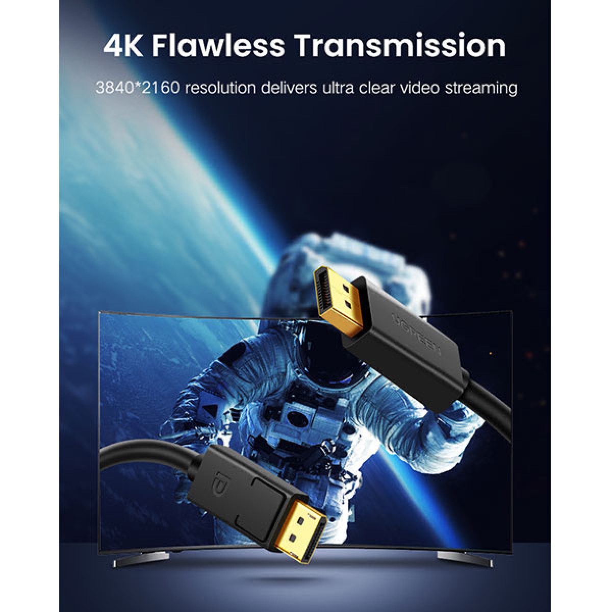 UGREEN DP102 (10212) 4K DisplayPort Cable - 3M Price in BD