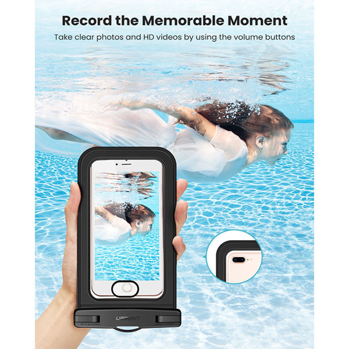 Universal IPX8 Waterproof TPU Case w. Airbag Protection - Green