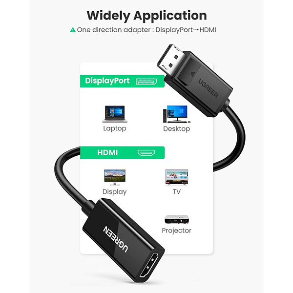 image of UGREEN MM137 (70694) 4K60Hz DisplayPort to HDMI Adapter with Spec and Price in BDT