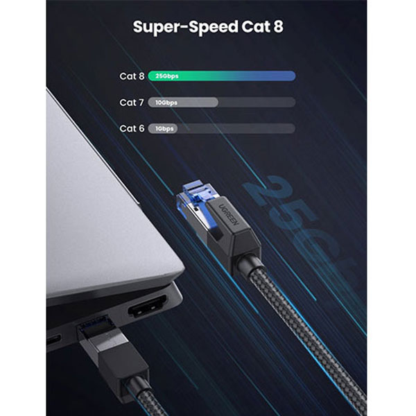 image of UGREEN NW153 (80433) Cat 8 Ethernet Cable - 5M with Spec and Price in BDT