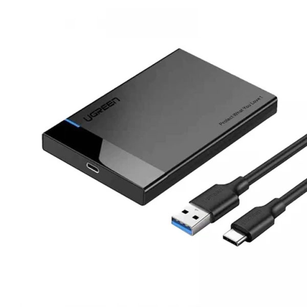 image of UGREEN US221 (60735) (USB 3.1) 2.5 Inch Hard Drive Enclosure with USB-A/USB-C to USB-C Cable with Spec and Price in BDT
