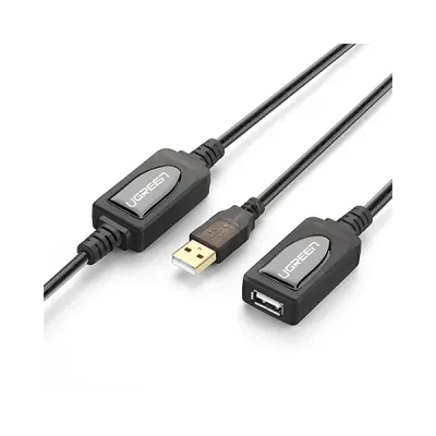 image of UGREEN US121 (10323) USB 2.0 Active Extension Cable with Chipset - 15M with Spec and Price in BDT