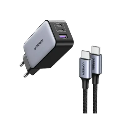 image of UGREEN X553 (35042) Nexode S 65W 3-Port GaN Fast Charger - EU with Spec and Price in BDT
