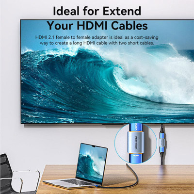 VENTION AIUH0 8K HDMI-A Female to Female Adapter image of VENTION AIUH0 8K HDMI-A Female to Female Adapter with Spec and Price in BDT