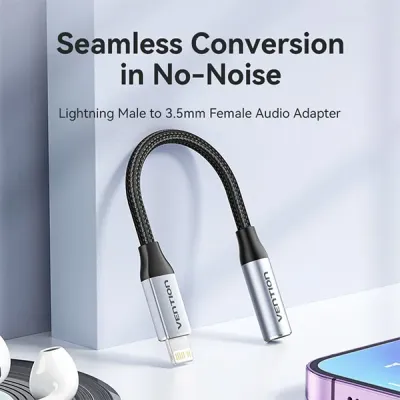 VENTION BMBHA Lightning to 3.5 mm Earphone Jack Adapter image of VENTION BMBHA Lightning to 3.5 mm Earphone Jack Adapter with Spec and Price in BDT