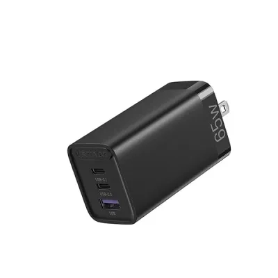 image of Vention FEDB0-US 3-port 65W USB(C+C+A) GaN Charger - Black with Spec and Price in BDT