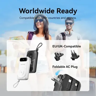 VENTION FHXW0 22.5W 10000mAh LED Display 6-in-1 Travel Power Bank with Built-in USB-C and Lightning Cable image of VENTION FHXW0 22.5W 10000mAh LED Display 6-in-1 Travel Power Bank with Built-in USB-C and Lightning Cable with Spec and Price in BDT