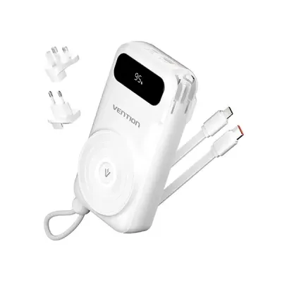 VENTION FHXW0 22.5W 10000mAh LED Display 6-in-1 Travel Power Bank with Built-in USB-C and Lightning Cable image of VENTION FHXW0 22.5W 10000mAh LED Display 6-in-1 Travel Power Bank with Built-in USB-C and Lightning Cable with Spec and Price in BDT