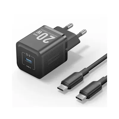 VENTION TZ-FEPB0-US-01 20W 1-Port USB-C GaN Charger with USB-C to USB-C Cable -US Plug image of VENTION TZ-FEPB0-US-01 20W 1-Port USB-C GaN Charger with USB-C to USB-C Cable -US Plug with Spec and Price in BDT
