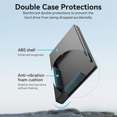image of VENTION KPAB0 2.5 Inch SATA Hard Drive Enclosure with Spec and Price in BDT