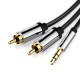 VENTION BCFBH 3.5mm Male to 2RCA Male Audio Cable 2M Black Metal Type