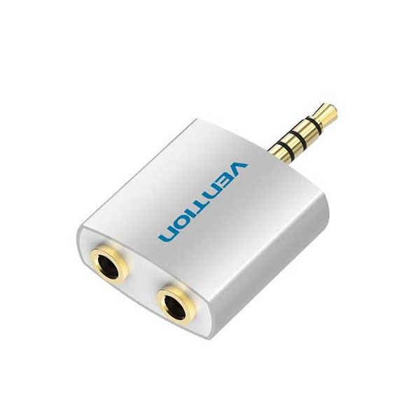 image of VENTION BDAW0 4 Pole 3.5mm Male to 2*3.5mm Female Audio Splitter Silvery with Spec and Price in BDT