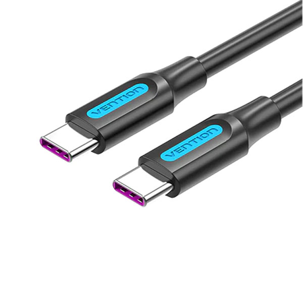 image of VENTION COSBH USB 2.0 C Male to Male Cable 2M Black PVC Type with Spec and Price in BDT