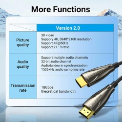 product image of Vention ALABT 4K/60Hz Fiber Optic HDMI Cable with Specification and Price in BDT