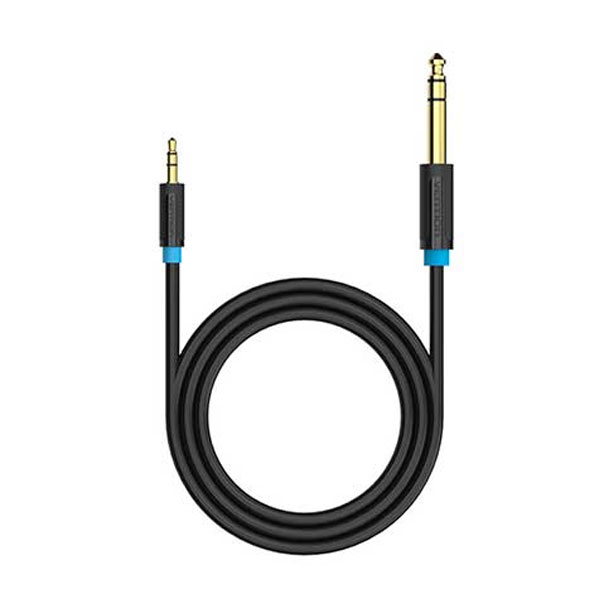 image of VENTION BABBF 6.5mm Male to 3.5mm Male Audio Cable 1M Black with Spec and Price in BDT
