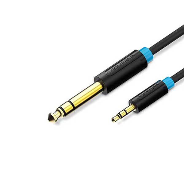 image of VENTION BABBJ 6.5mm Male to 3.5mm Male Audio Cable 5M Black with Spec and Price in BDT
