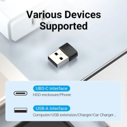 product image of Vention CDWB0 USB 2.0 Male to USB-C Female Adapter with Specification and Price in BDT