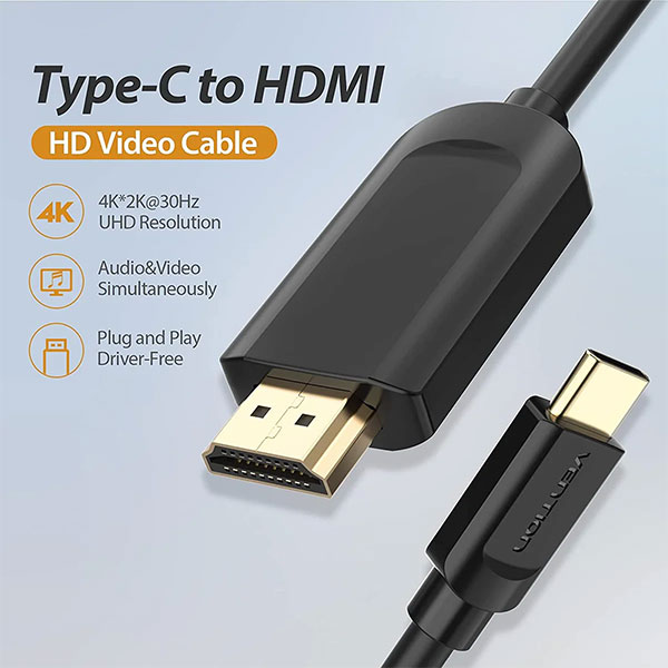 image of Vention CGUBH Type-C to 4K HDMI Cable - 2M with Spec and Price in BDT