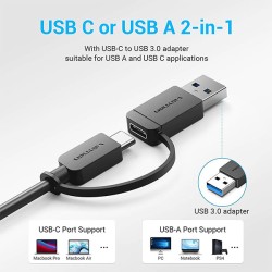 product image of Vention CHTBB 2-in-1 Interface to 4-Port USB 3.0 Hub with Specification and Price in BDT