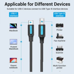 product image of Vention CQUBG USB-C to USB-B Printer Cable with Specification and Price in BDT
