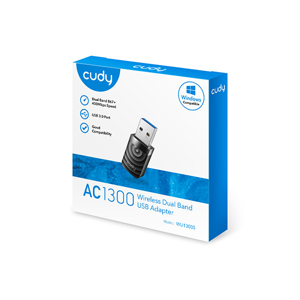 image of Cudy WU1300S AC1300 High Gain USB Wi-Fi Adapter with Spec and Price in BDT