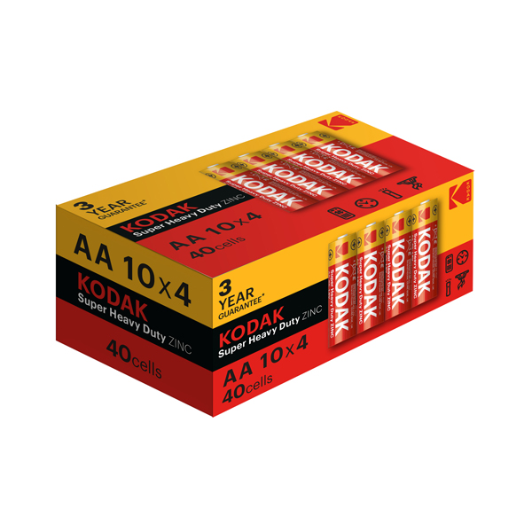 Kodak AA  Zinc Extra Heavy Duty Battery  (4×10) 40pack Box