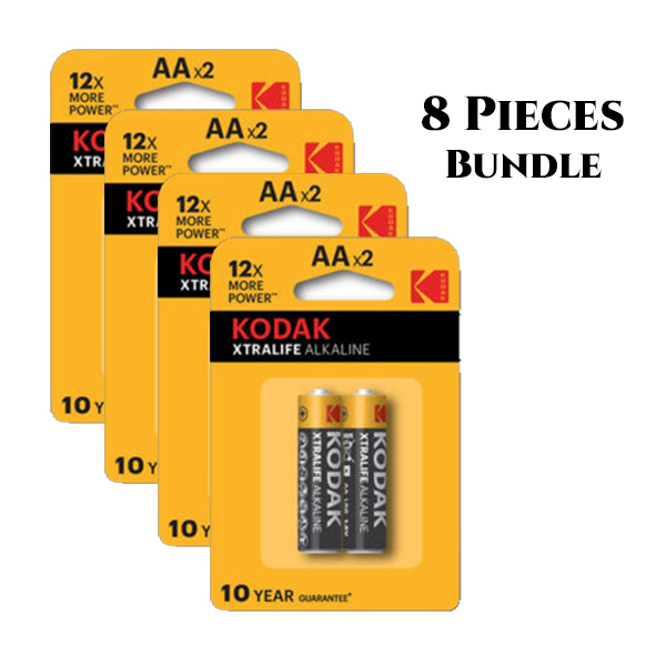  Kodak AA XTRALIFE Alkaline Battery (8 Pieces Bundle)