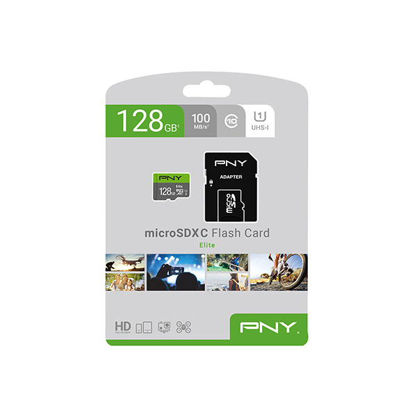 image of PNY Elite Class 10 U1 128GB microSD Memory Card with Spec and Price in BDT