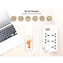 product image of Huntkey SZM 604 6-Ports Surge Protection Power Strip with Specification and Price in BDT