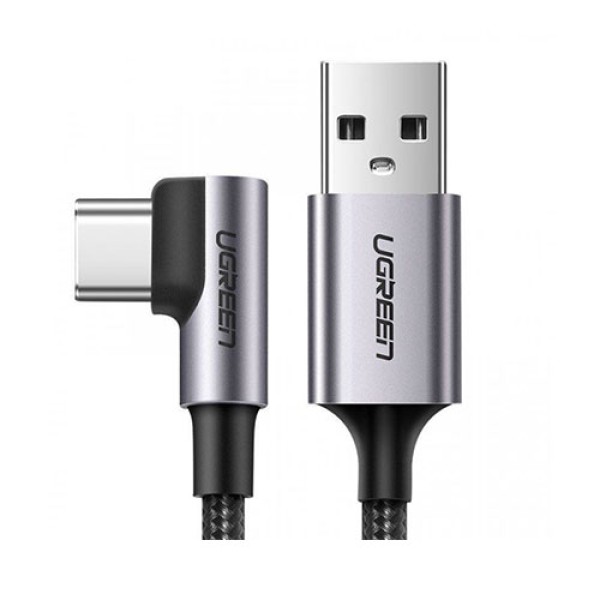 image of UGREEN 50942 Angled USB-C Male To USB2.0 A Male 3A Data Cable (90°Angle) - 2M with Spec and Price in BDT
