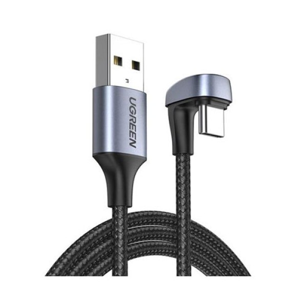 UGREEN 70315 Angled USB-C Male To USB2.0 A Male 3A Data Cable (180°Angle) - 2M